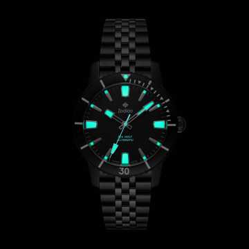 Foto Luminescenza Orologio Zodiac Super Sea Wolf 53 Quadrante Nero