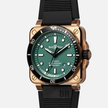 Foto Cassa Orologio Bell&Ross BR 03-92 Diver Black Green Bronze