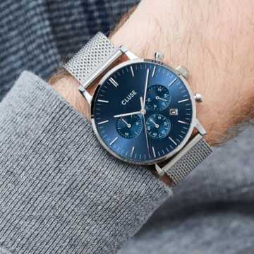 CLUSE - OROLOGIO ARAVIS MESH BLUE SILVER