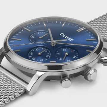 CLUSE - OROLOGIO ARAVIS MESH BLUE SILVER