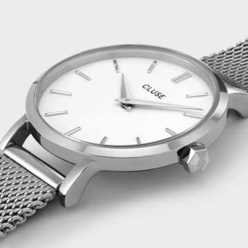 CLUSE - OROLOGIO BOHO CHIC PETITE MESH WHITE SILVER