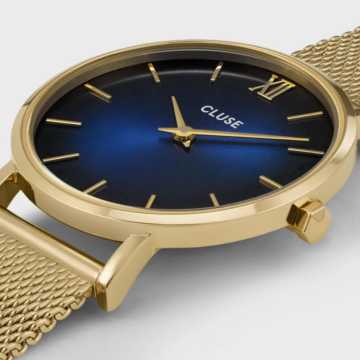 CLUSE - OROLOGIO MINUIT MESH DEEP BLUE GOLD