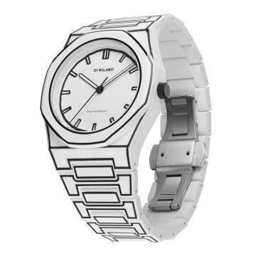 Foto Profilo Orologio D1 Milano Polycarbon White Sketch D1-PCBJ34