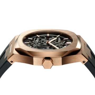 D1 MILANO - ROSE GOLD SKELETON RUBBER 41.5 MM