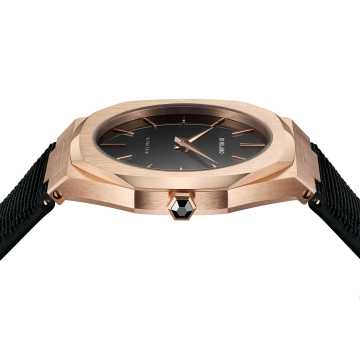 D1 MILANO - OROLOGIO ROSE GOLD ULTRA THIN NYLON 40 MM