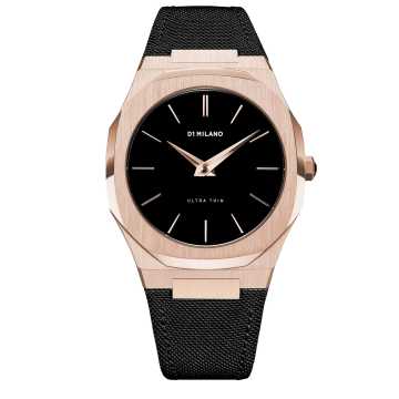 D1 MILANO - OROLOGIO ROSE GOLD ULTRA THIN NYLON 40 MM