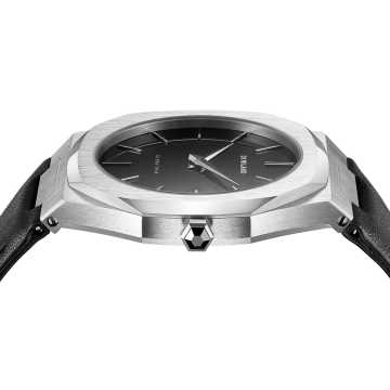 D1 MILANO - OROLOGIO SILVER ULTRA THIN LEATHER 40 MM