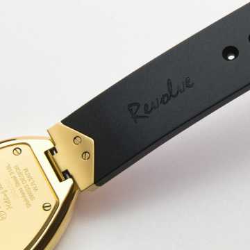 Foto Leather Orologio Exaequo Revolve Acciaio Verde IP Oro