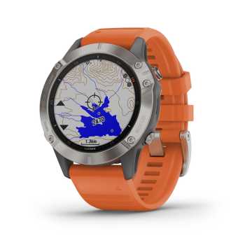 Foto Mappa Orologio Garmin Fenix 6 - Pro E Sapphire Edition Nero-Arancione