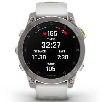 Foto Quadrante Timer Orologio Garmin Epix Sapphire White Titanium 010-02582-21
