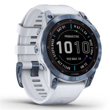 Foto Laterale Orologio Garmin Sapphire Solar Titanium Mineral Blue 010-02540-25