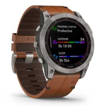 Foto Laterale Orologio Garmin Fenix 7X Solar Sapphire Titanium 010-02541-19