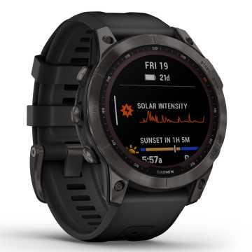 Foto Quadrante Solare Orologio Garmin Sapphire Carbon Grey Titanium & Black 010-0240-21