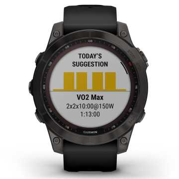 Foto Quadrante VO2 Max Orologio Garmin Sapphire Carbon Grey Titanium & Black 010-0240-21