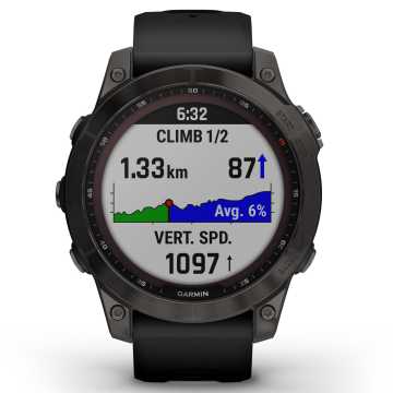 Foto Quadrante Altimetro Orologio Garmin Sapphire Carbon Grey Titanium & Black 010-0240-21