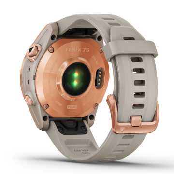 Foto Retro Orologio Garmin Fenix 7S Solar Rose Gold & Light Sand 010-02539-11
