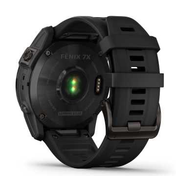 Foto Retro Orologio Garmin Fenix 7X Solar Sapphire Carbon Grey Titanium & Black