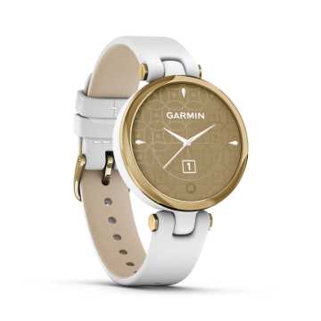 Foto Quadrante Ore Orologio Garmin Lily Bianco Oro