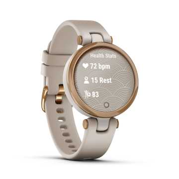Foto Quadrante Salute Orologio Garmin Lily Rose Gold Light Sand