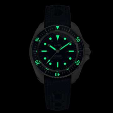 Foto Lume Orologio HGP Diver 200M Automatic Commando Blu Gomma