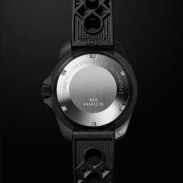 Foto Fondello Orologio HGP Subacqueo Automatico Night Diver 200 M Full Lume PVD Nero Gomma