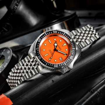 Foto Quadrante Orologio HGP Subacqueo Automatico Diver 200 M Arancione