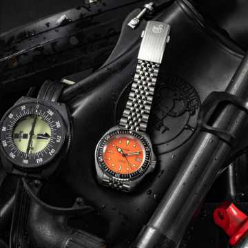 Foto Cassa Orologio HGP Subacqueo Automatico Diver 200 M Arancione