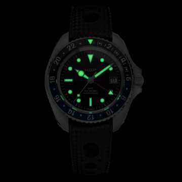Foto Lume Orologio HGP Diver GMT 200M Automatico Gomma Batman
