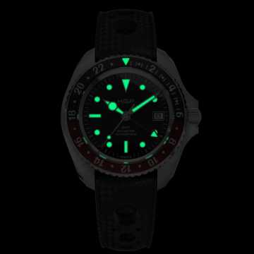 Foto Lume Orologio HGP Diver GMT 200M Automatico Coke Gomma Vintage