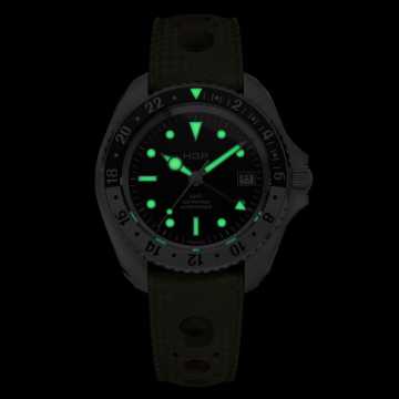 Foto Lume Orologio HGP Diver GMT 200M Automatico Gomma Vintage