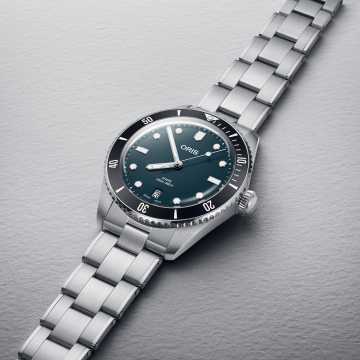 Foto Profilo Orologio Oris Divers Date Blu 01 733 7795 4055-Set
