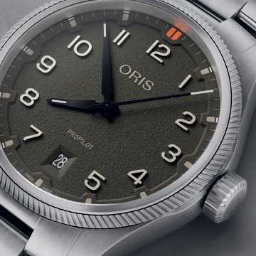 Foto Quadrante Orologio Oris ProPilot Date Muschio