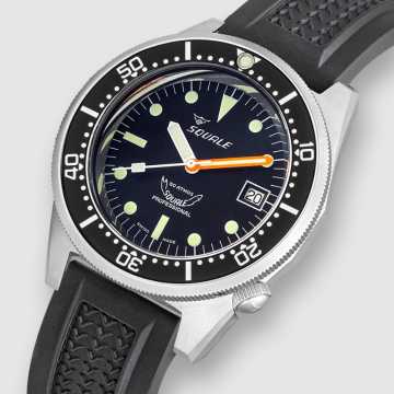 Foto Quadrante Orologio Squale 1521 Black Blasted Rubber 