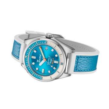 Foto Profilo Foto Fondello Orologio Squale Matic S Light Blue HydroLeather