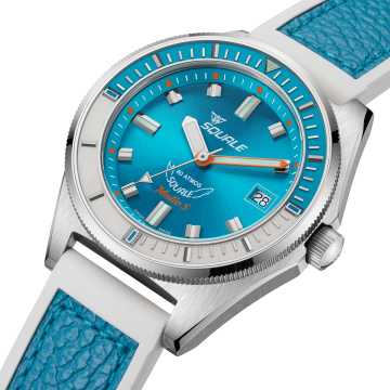 Foto Quadrante Foto Fondello Orologio Squale Matic S Light Blue HydroLeather