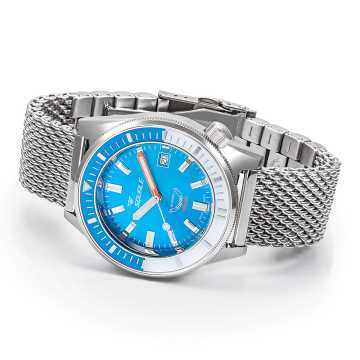 Foto Profilo Orologio Squale Matic Light Blue Mesh