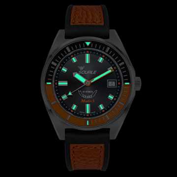 Foto Lume Orologio Squale Matic S Orange Hydroleather