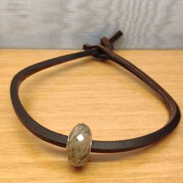 TROLLBEADS - BRACCIALE IN GOMMA + QUARZO GRIGIO