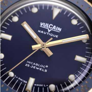 Foto Quadrante Orologio Vulcain Skindiver Gold Blue