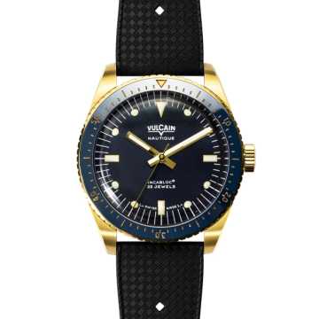 Foto Fronte Orologio Vulcain Skindiver Gold Blue