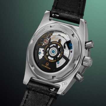 Foto Fondello Orologio Orologio Wolbrook JetFlyer Automatic Chronograph Nero