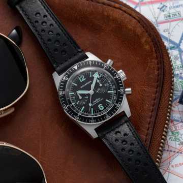 Foto Quadrante Orologio Wolbrook JetFlyer Automatic Chronograph Quadrante Nero