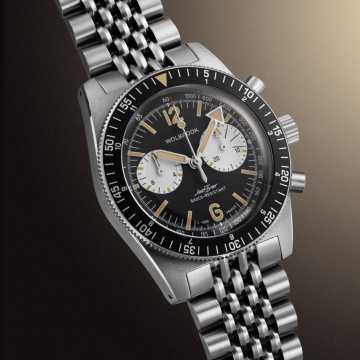 Foto Quadrante Orologio Wolbrook JetFlyer Automatic Chronograph Quadrante Nero con Bracciale