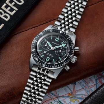 Foto Cassa Orologio Wolbrook JetFlyer Automatic Chronograph Quadrante Nero e Bracciale