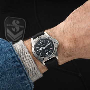 Foto Quadrante Orologio Wolbrook Skindiver II Automatic Dive White Lum Black Dial B