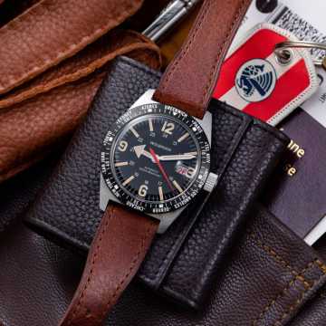 Foto Quadrante Orologio Wolbrook Skindiver WT Automatic Black Bezel Vintage Lume