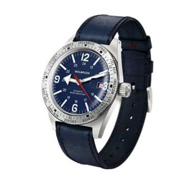 Foto Cassa Orologio Wolbrook Skindiver WT Automatic Blue Leather Strap