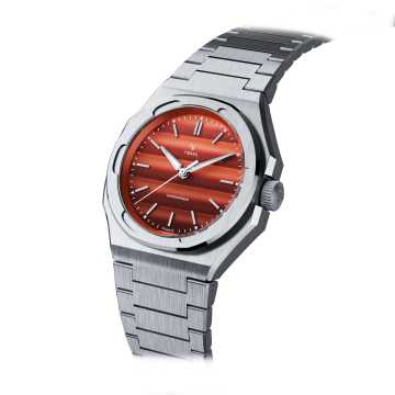 Foto Quadrante Orologio Yema Wristmaster Traveller Orange
