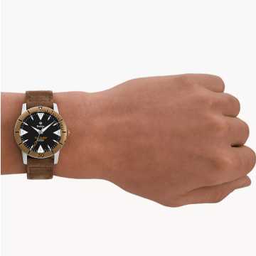 Foto Leather Orologio Zodiac Super Sea Wolf Bronze Diver Automaatic Rubber 