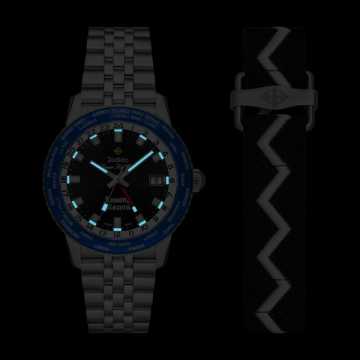 Foto Luminova Zodiac Super Sea Wolf World Time GMT ZO9414